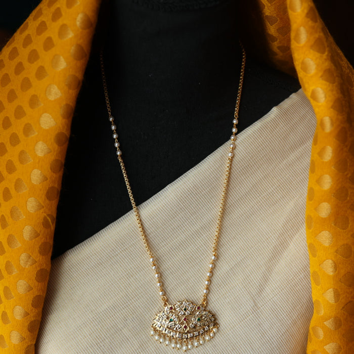 Heritage gold plated padakam long necklace HP322