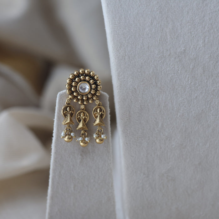 Antique gold choker necklace and earrings CCB25345