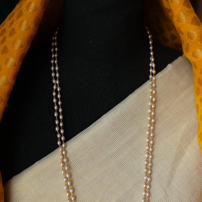 Heritage gold plated pearl long chain HC122
