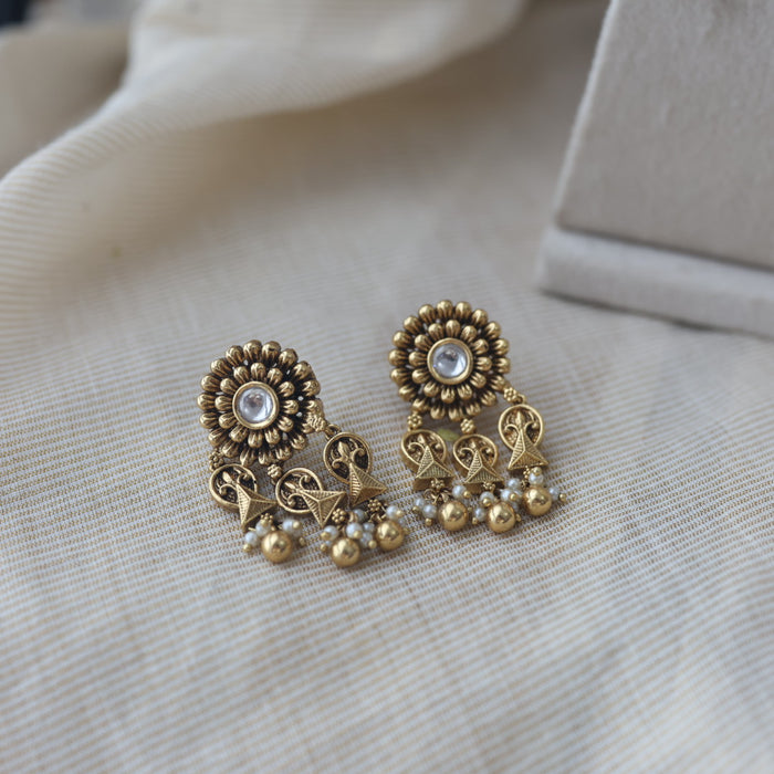Antique gold choker necklace and earrings CCB25345