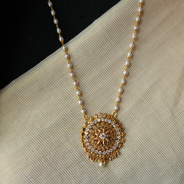 Heritage gold plated padakam long necklace HP302