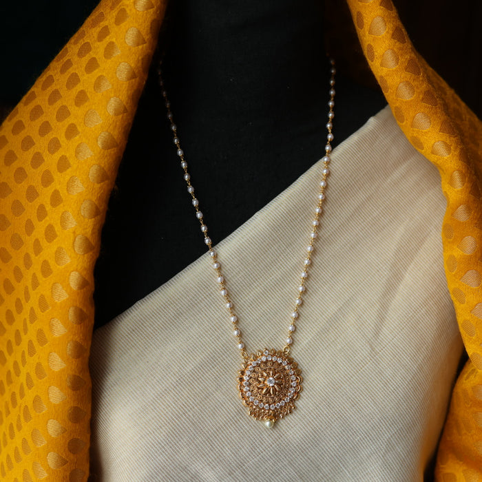 Heritage gold plated padakam long necklace HP302