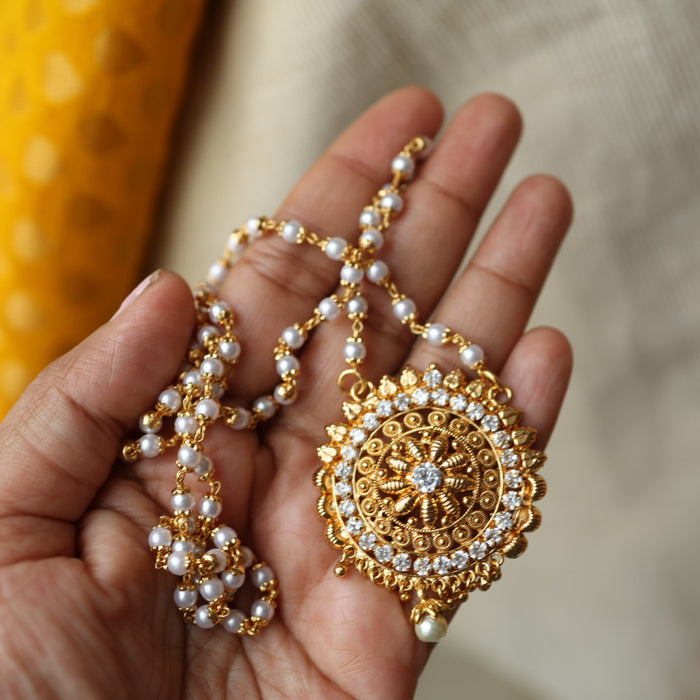 Heritage gold plated padakam long necklace HP302
