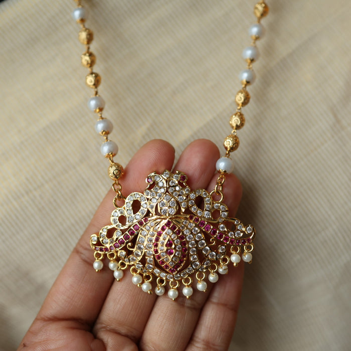 Heritage gold plated padakam long necklace HP1267