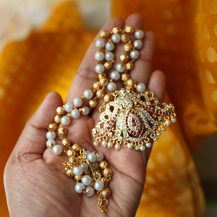 Heritage gold plated padakam long necklace HP1267