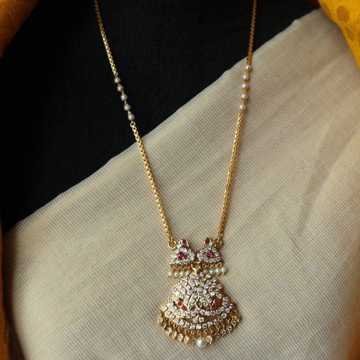 Heritage gold plated padakam long necklace HP987