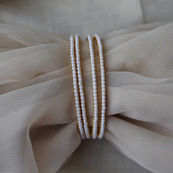 Heritage gold plated pearl bangle (1 set  of 4 bangles) HB7892