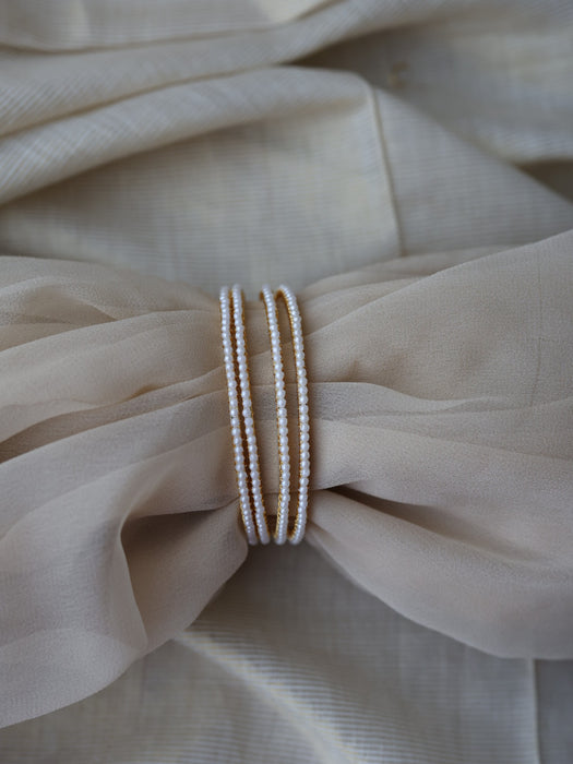 Heritage gold plated pearl bangle (1 set  of 4 bangles) HB7892