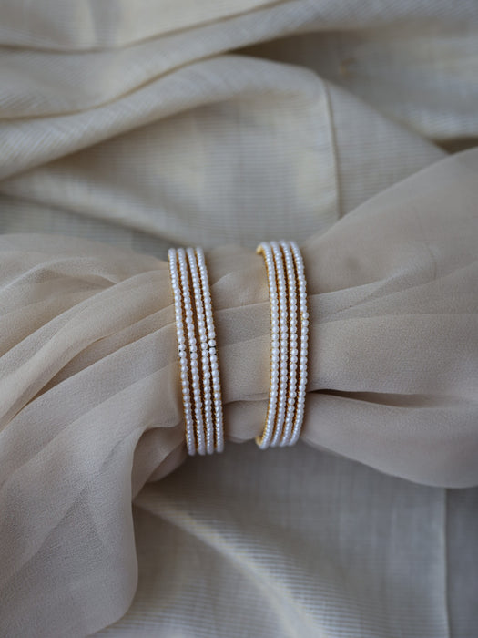 Heritage gold plated pearl bangle (1 set  of 4 bangles) HB7892