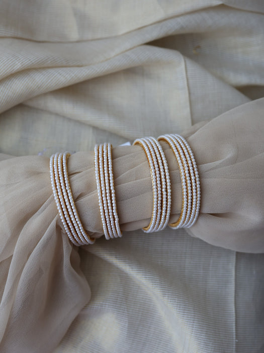 Heritage gold plated pearl bangle (1 set  of 4 bangles) HB7892