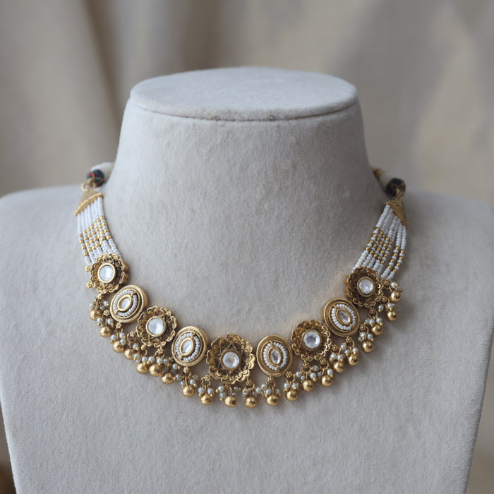 Antique gold choker necklace and earrings CCB1122809