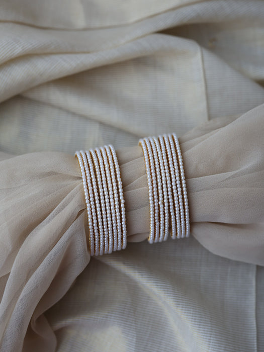 Heritage gold plated pearl bangle (1 set  of 4 bangles) HB7892