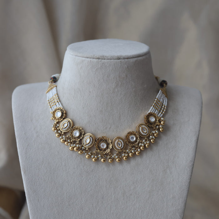 Antique gold choker necklace and earrings CCB1122809