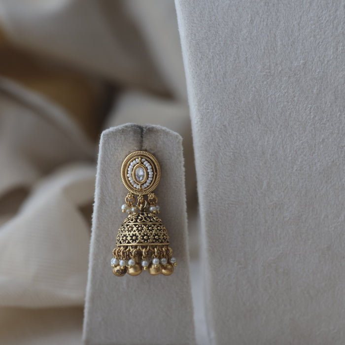 Antique gold choker necklace and earrings CCB1122809