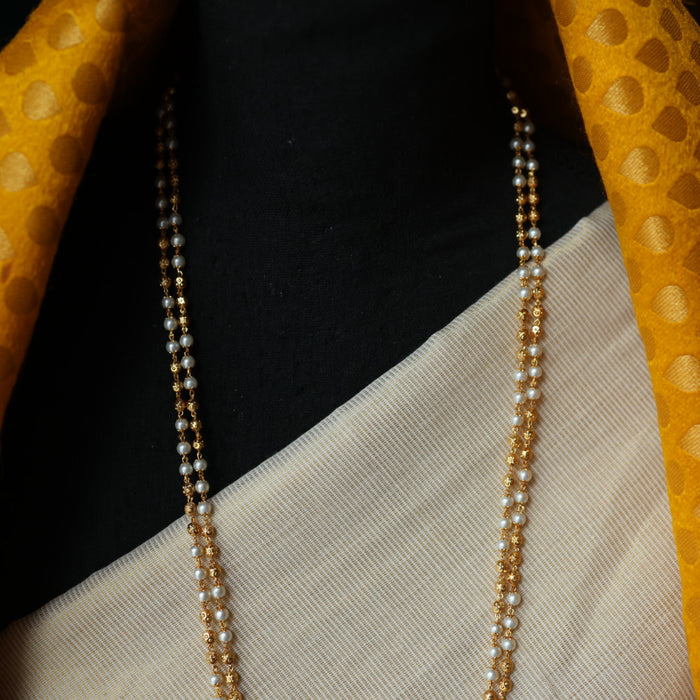 Heritage gold plated pearl short necklace HC420
