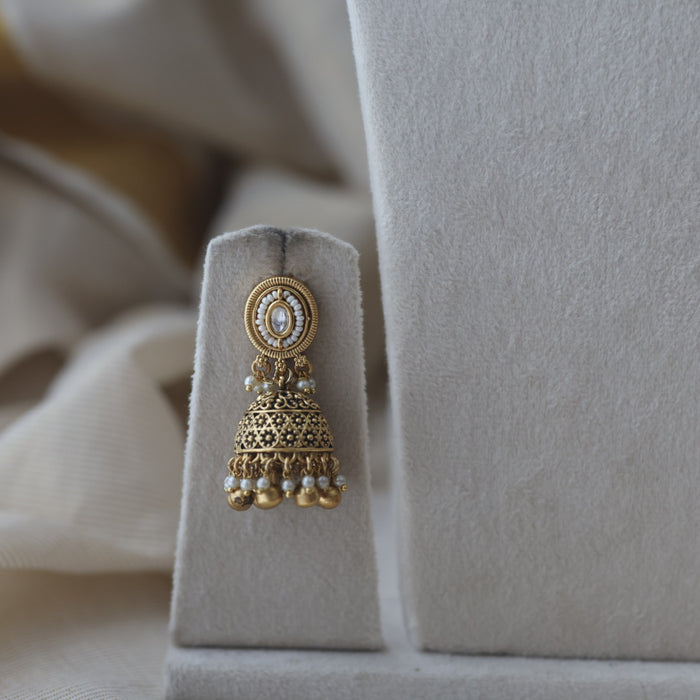 Antique gold choker necklace and earrings CCB1122809