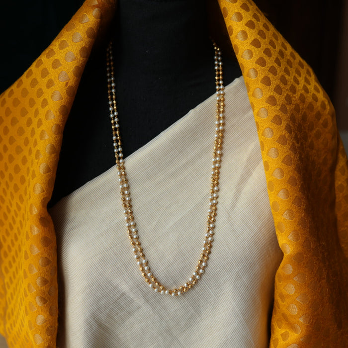Heritage gold plated pearl short necklace HC420