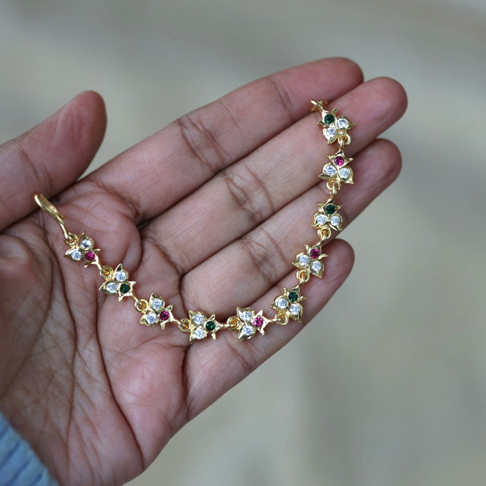 Heritage ruby green white stone traditional mattal ear accessories HM2157