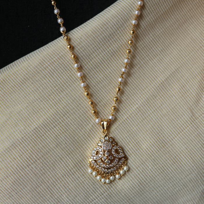 Heritage gold plated padakam long necklace HC421