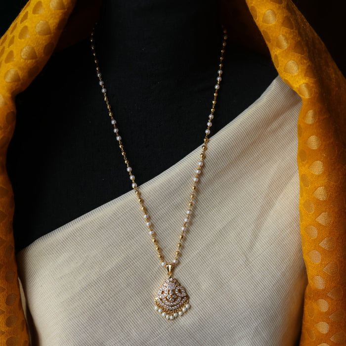 Heritage gold plated padakam long necklace HC421