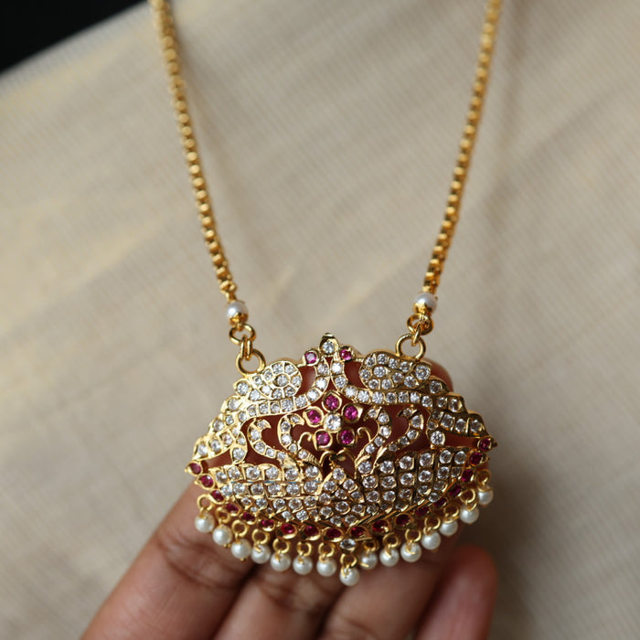 Heritage gold plated padakam long necklace HP421