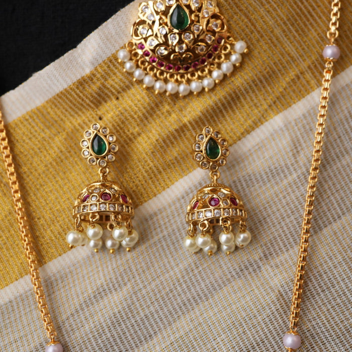 Heritage gold plated padakam necklace set HP016