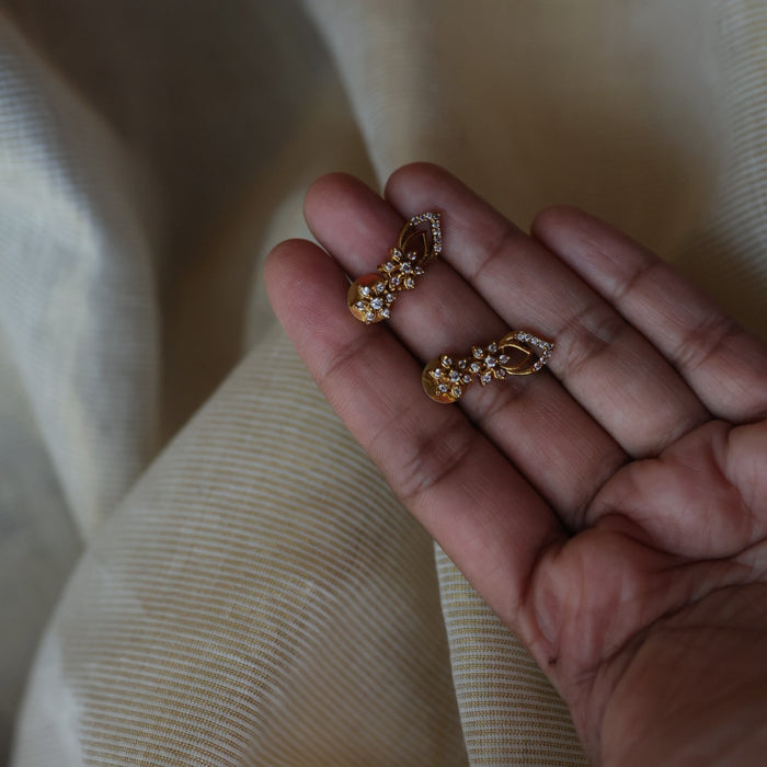Antique white stone long necklace/ Waistchain and earrings LL03765