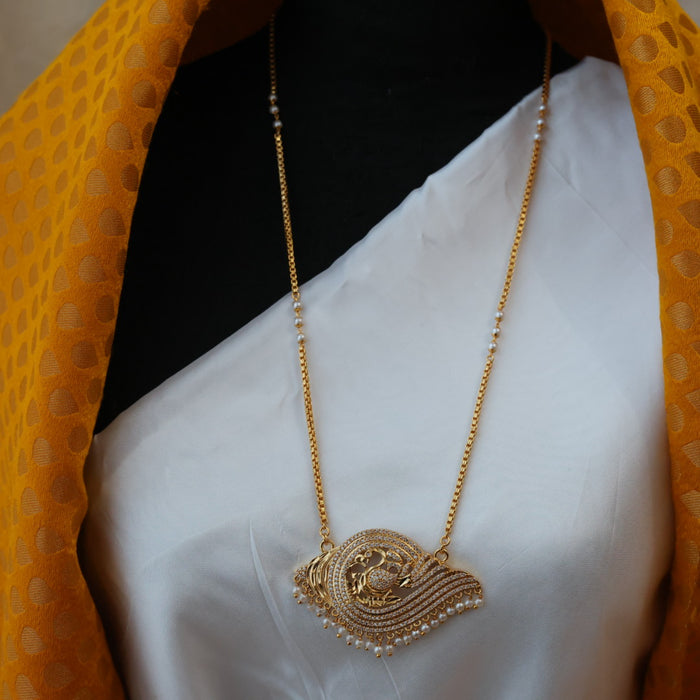 Heritage gold plated padakam pearl long necklace HP0267