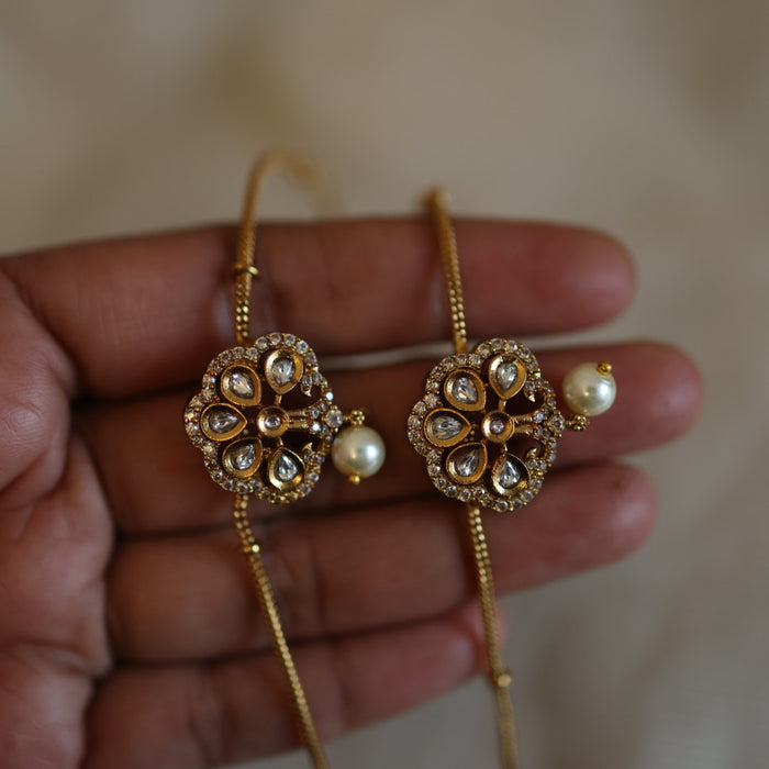 Antique gold traditional simple anklet HAN319