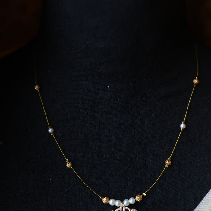 Heritage gold plated invisible short necklace IN9022