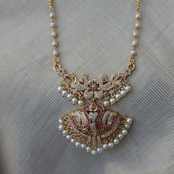 Heritage gold plated padakam long necklace HP0053