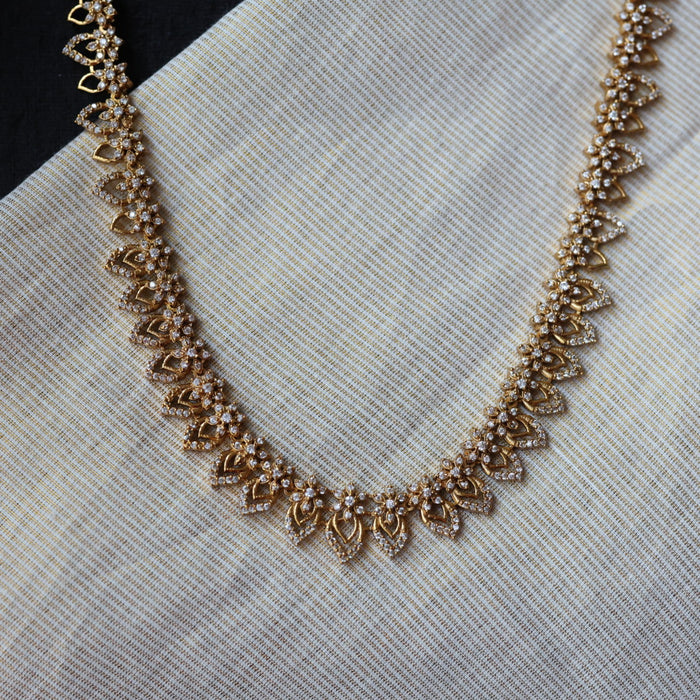 Antique white stone long necklace/ Waistchain and earrings LL03765