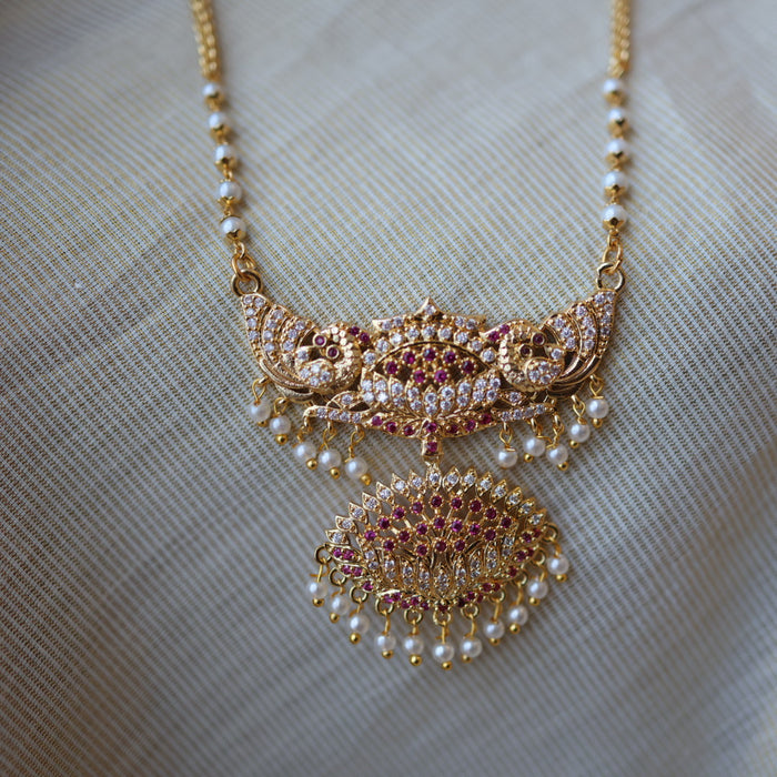 Heritage gold plated padakam long chain HP7624