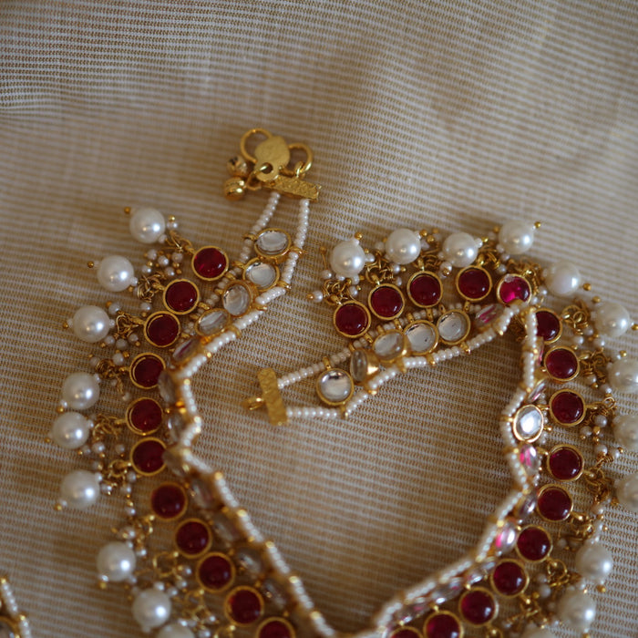 Antique gold traditional Kundan stone anklet HAN326