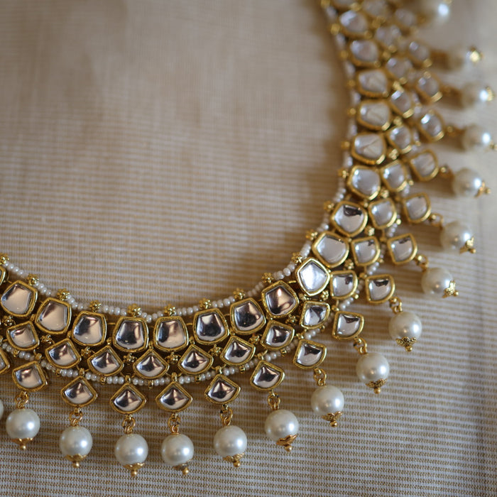 Antique gold traditional Kundan stone anklet HAN325