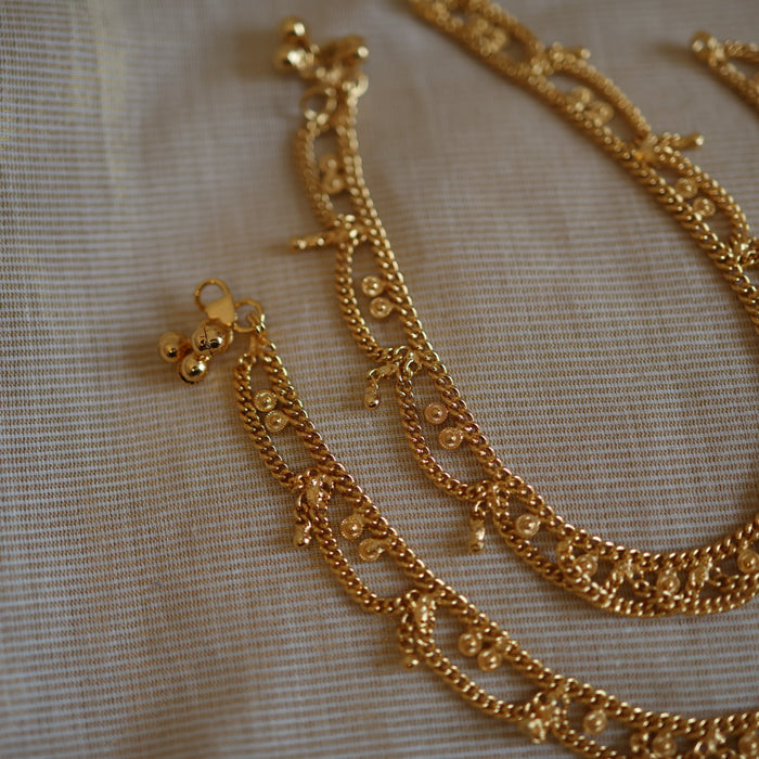 Heritage gold traditional anklet HAN315