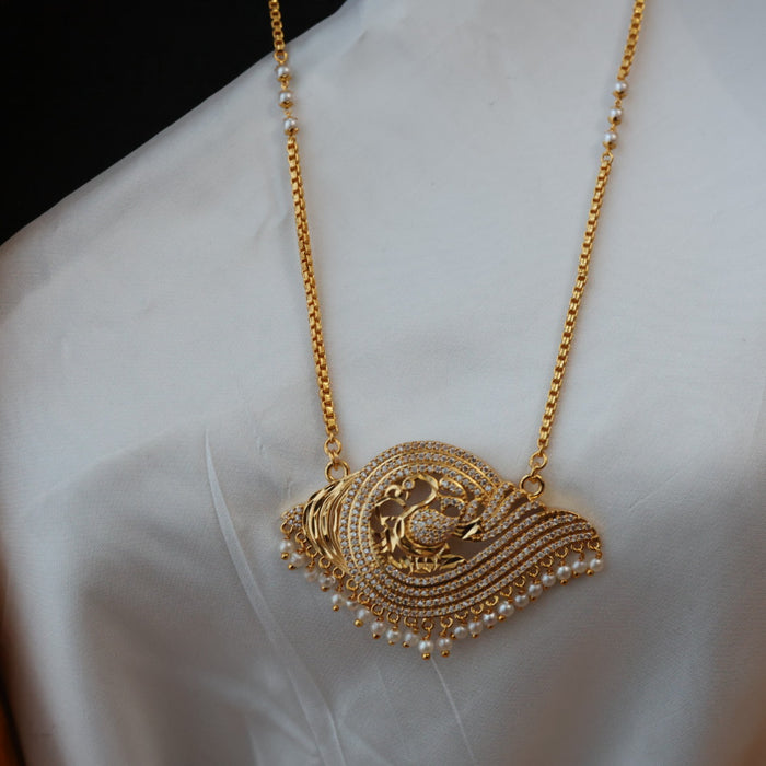 Heritage gold plated padakam pearl long necklace HP0267