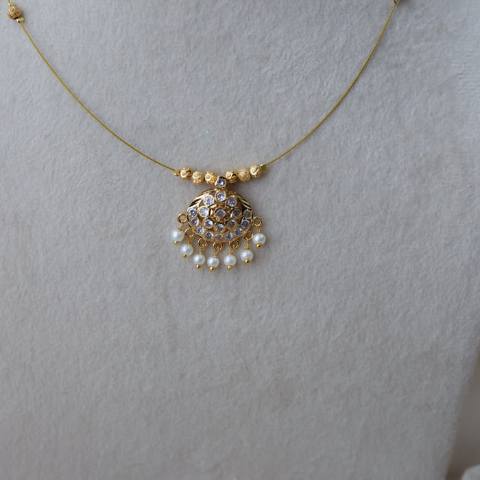 Heritage gold plated invisible short necklace IN902