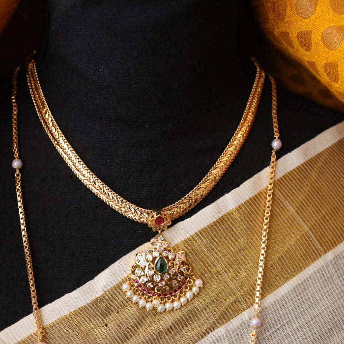 Heritage gold plated padakam necklace set HP016