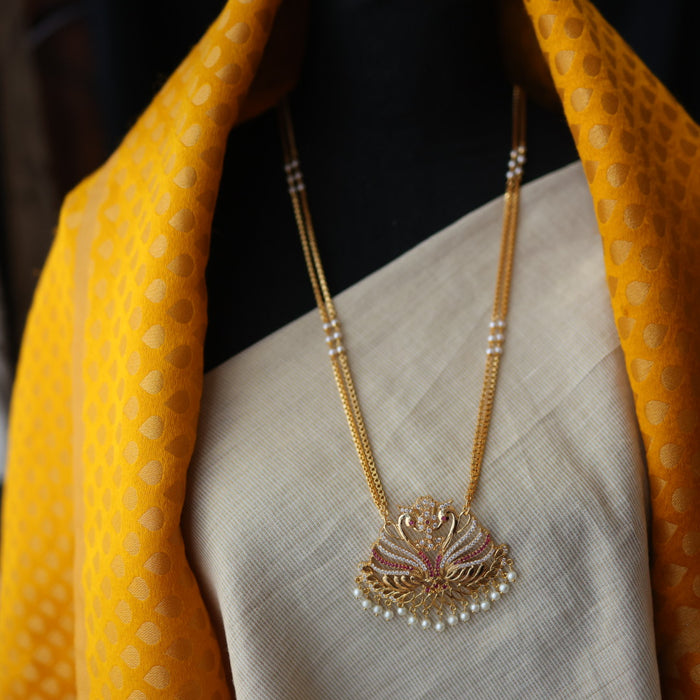 Heritage gold plated padakam necklace HP69231