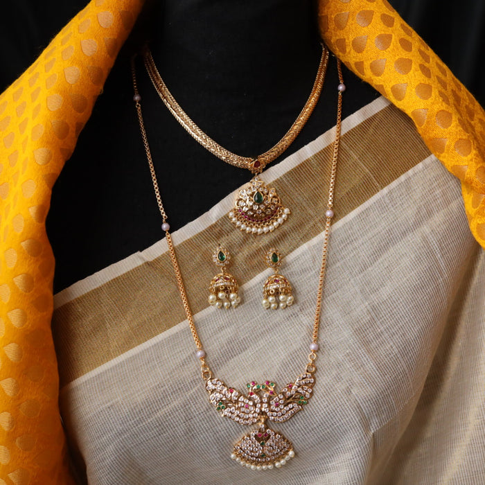 Heritage gold plated padakam necklace set HP016