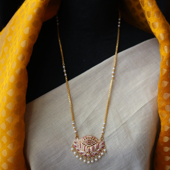 Heritage gold plated padakam necklace HP69266
