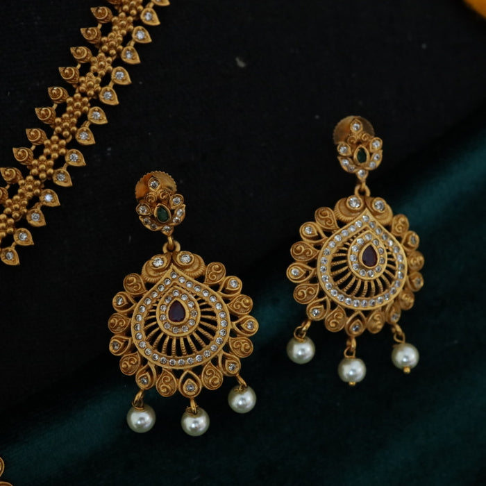 Antique short necklace and earrings 1430