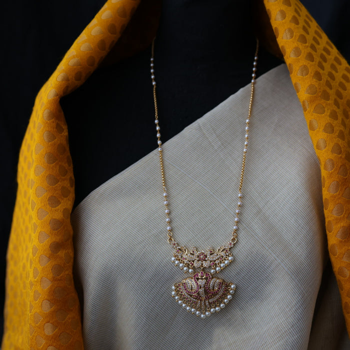 Heritage gold plated padakam long necklace HP0053