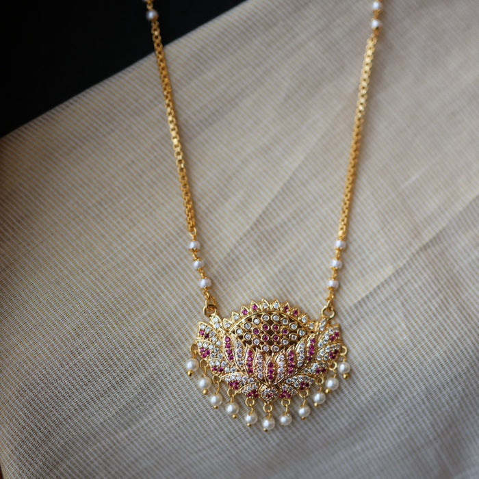 Heritage gold plated padakam necklace HP69266