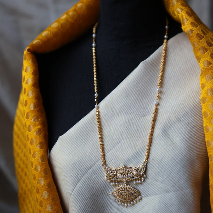 Heritage gold plated long padakam necklace set with earrings HP5633