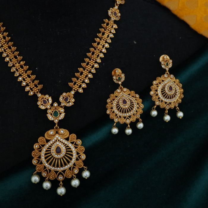 Antique short necklace and earrings 1430