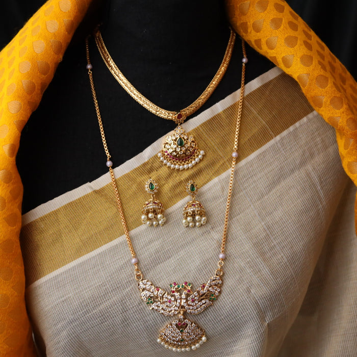 Heritage gold plated padakam necklace set HP016