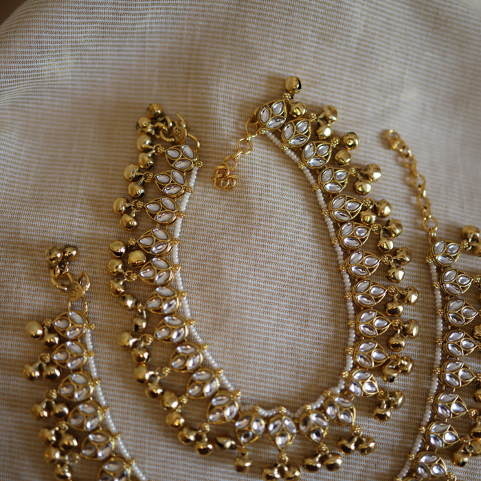 Antique gold traditional simple anklet HAN321