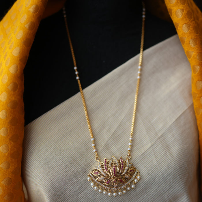 Heritage gold plated padakam long necklace HP5178